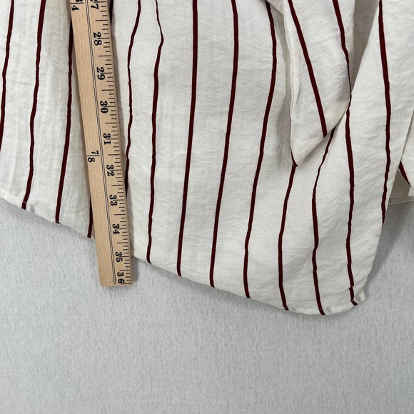 SABO SKIRT Dress Womens Medium White Brown Striped Short Sleeve Tie Front NWT - Picture 15 of 15